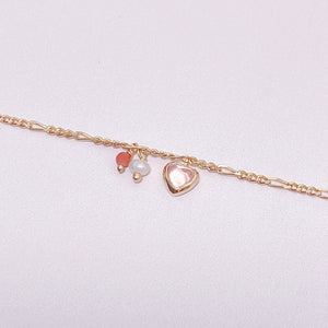 Heart Shaped Rose Quartz Bracelet