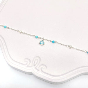 Pear shaped Aquamarine & Pearl Bracelet