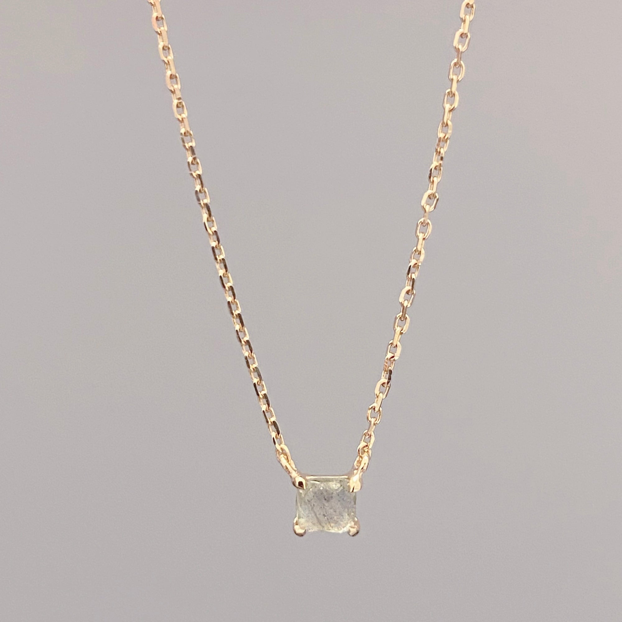 Square Shaped Labradorite Necklace
