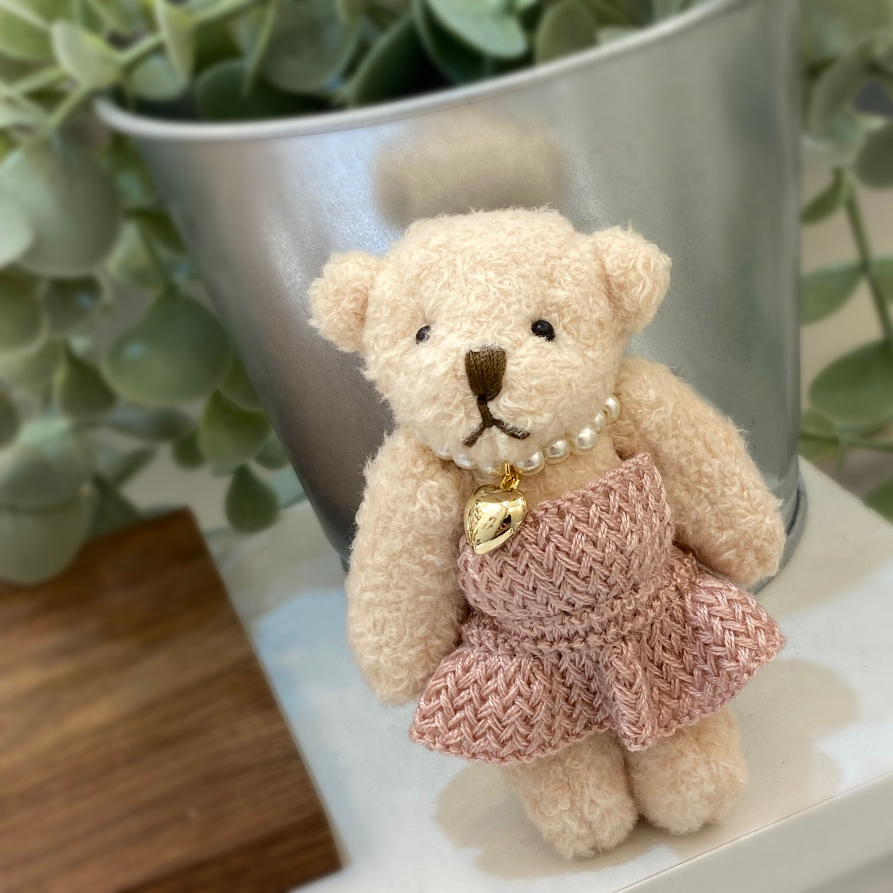 Cute Bear With Knit Dress Key Holder