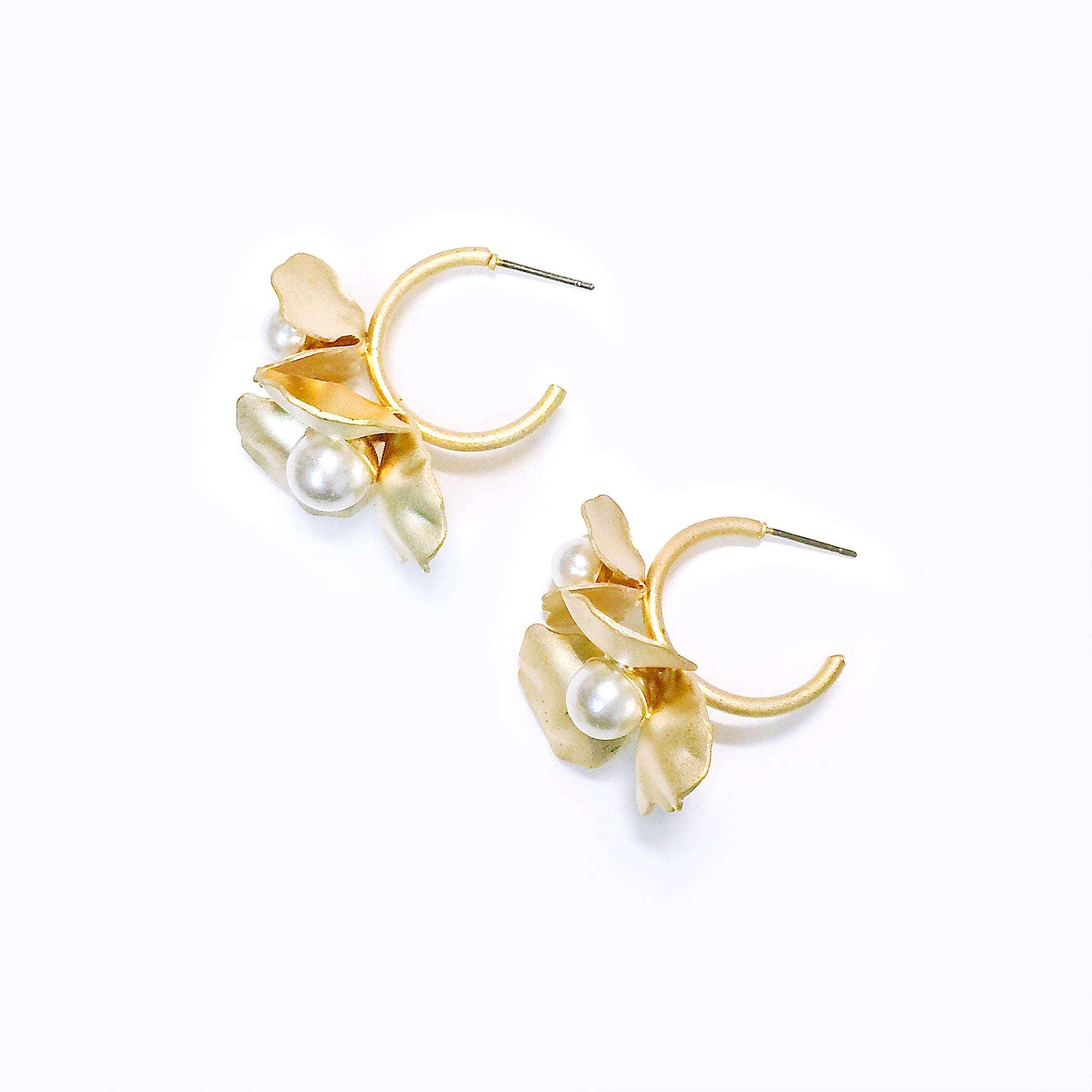 Morning Glory Earrings with Pearls