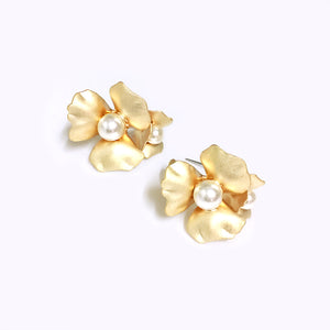Morning Glory Earrings with Pearls