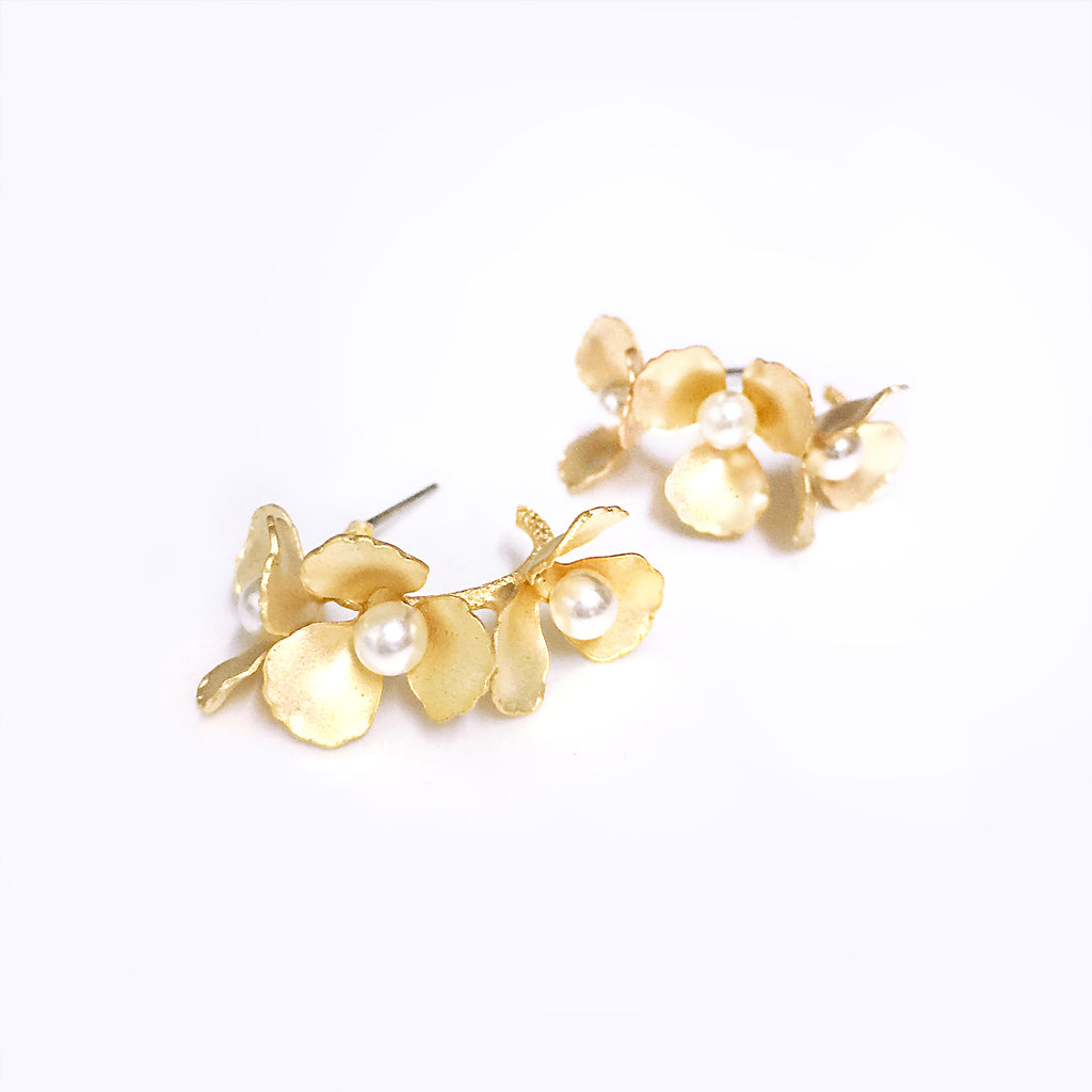 Orchid Earrings with Pearls
