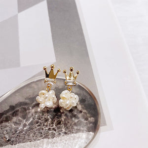 Little Crown Earrings with Pearls