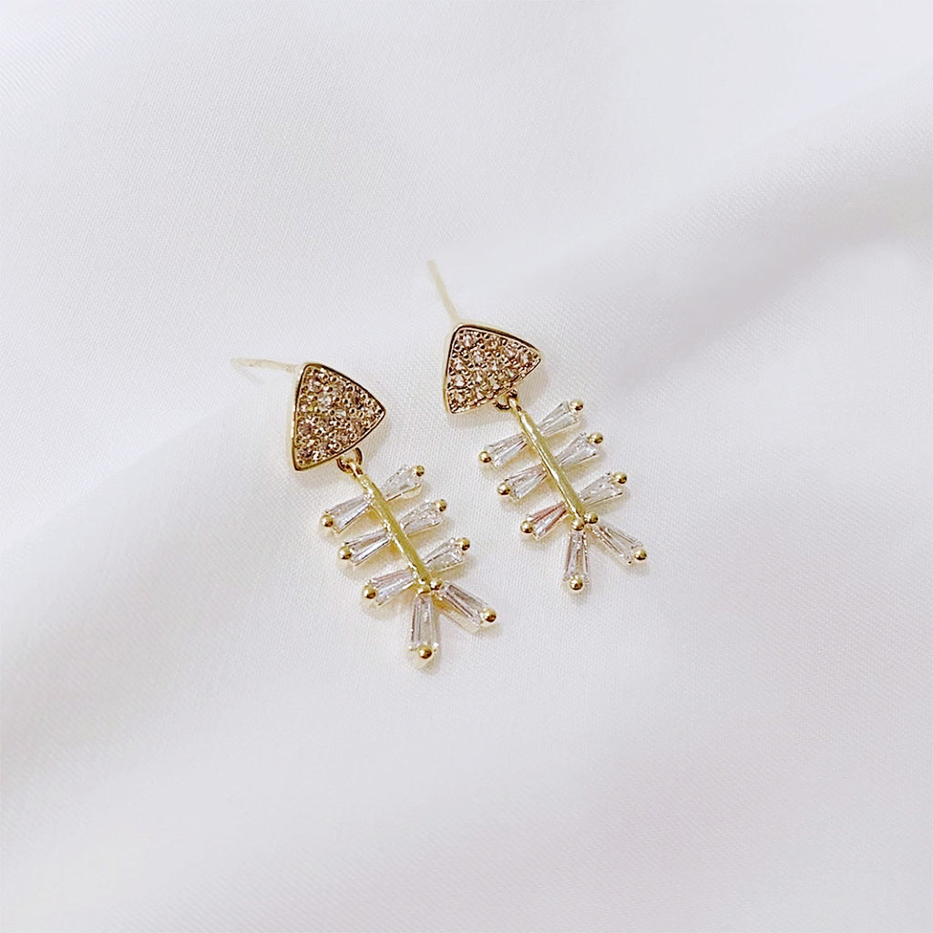 Fishbone Crystal Earrings
