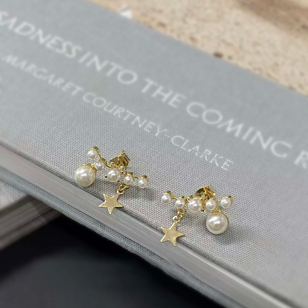 Elsie Star Earrings With Pearls