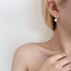 Cali Star Earrings With Pearl