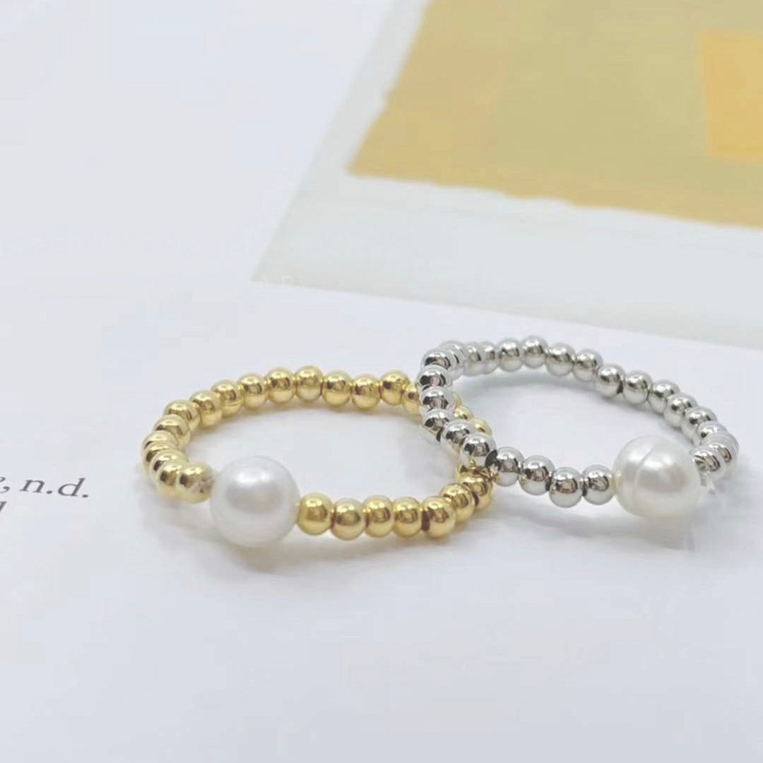 Amina Stretch Ring With Pearl
